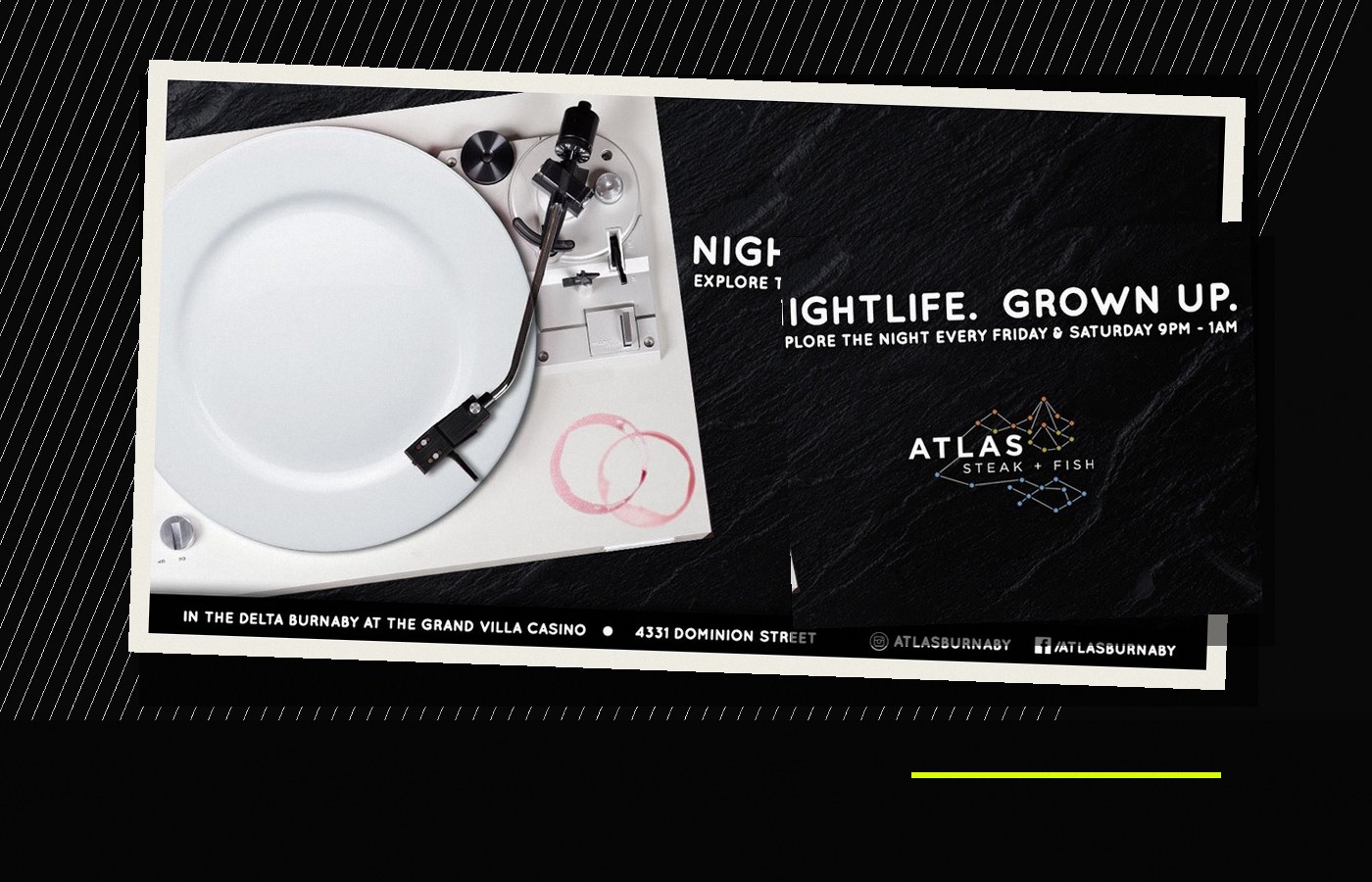 Atlas Steak + Fish printed flyer